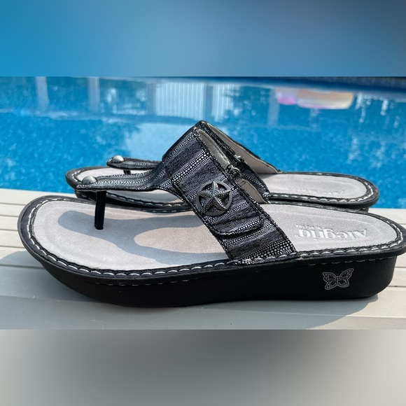 ALEGRIA Carina Circulate Sandal Size 11.5-12 / EU 42 Leather Thong Sandal - Picture 3 of 9